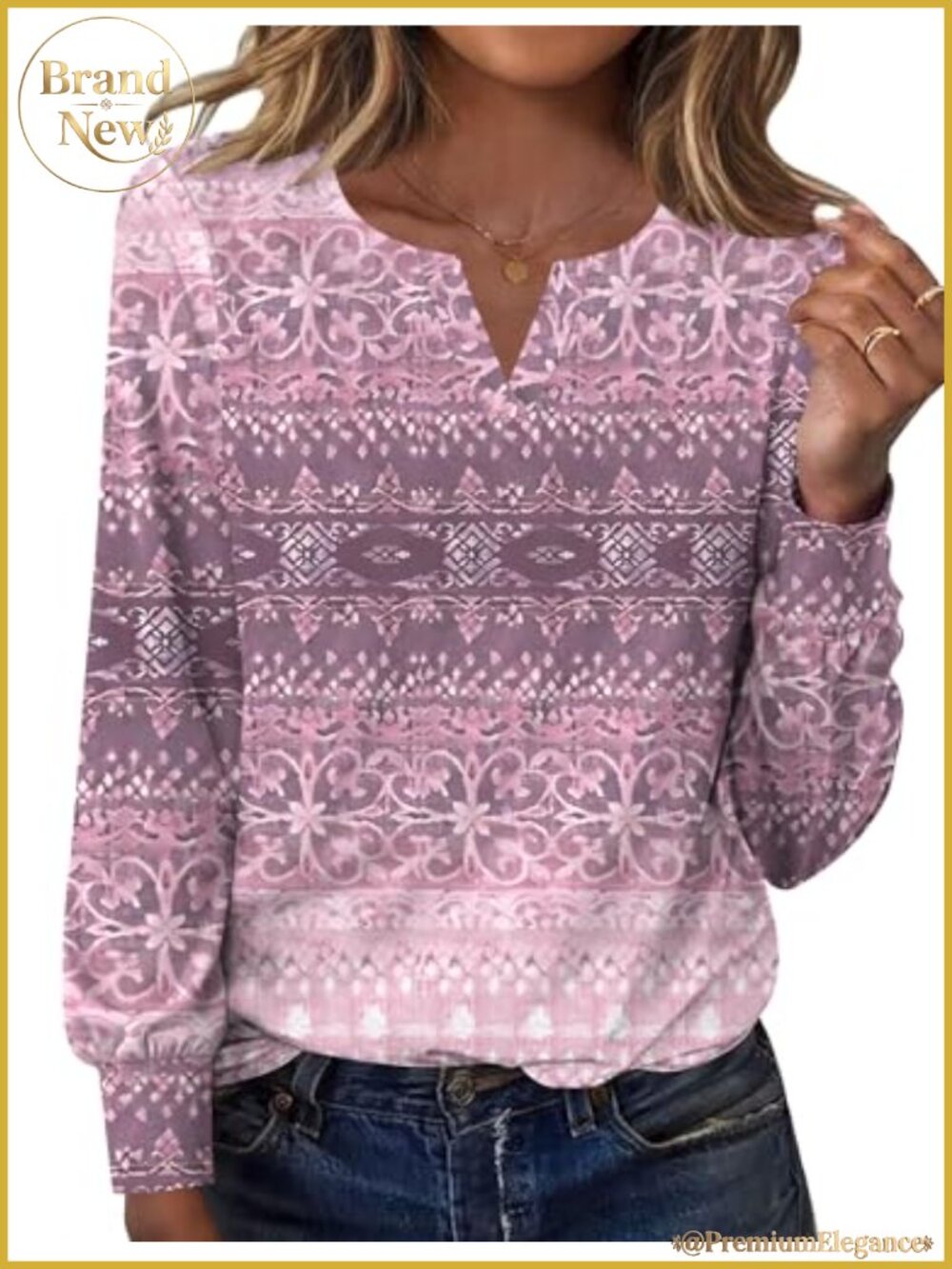 Ivicoer Women's Flowy V Neck Long Sleeve Tunic Top Casual Office Tee